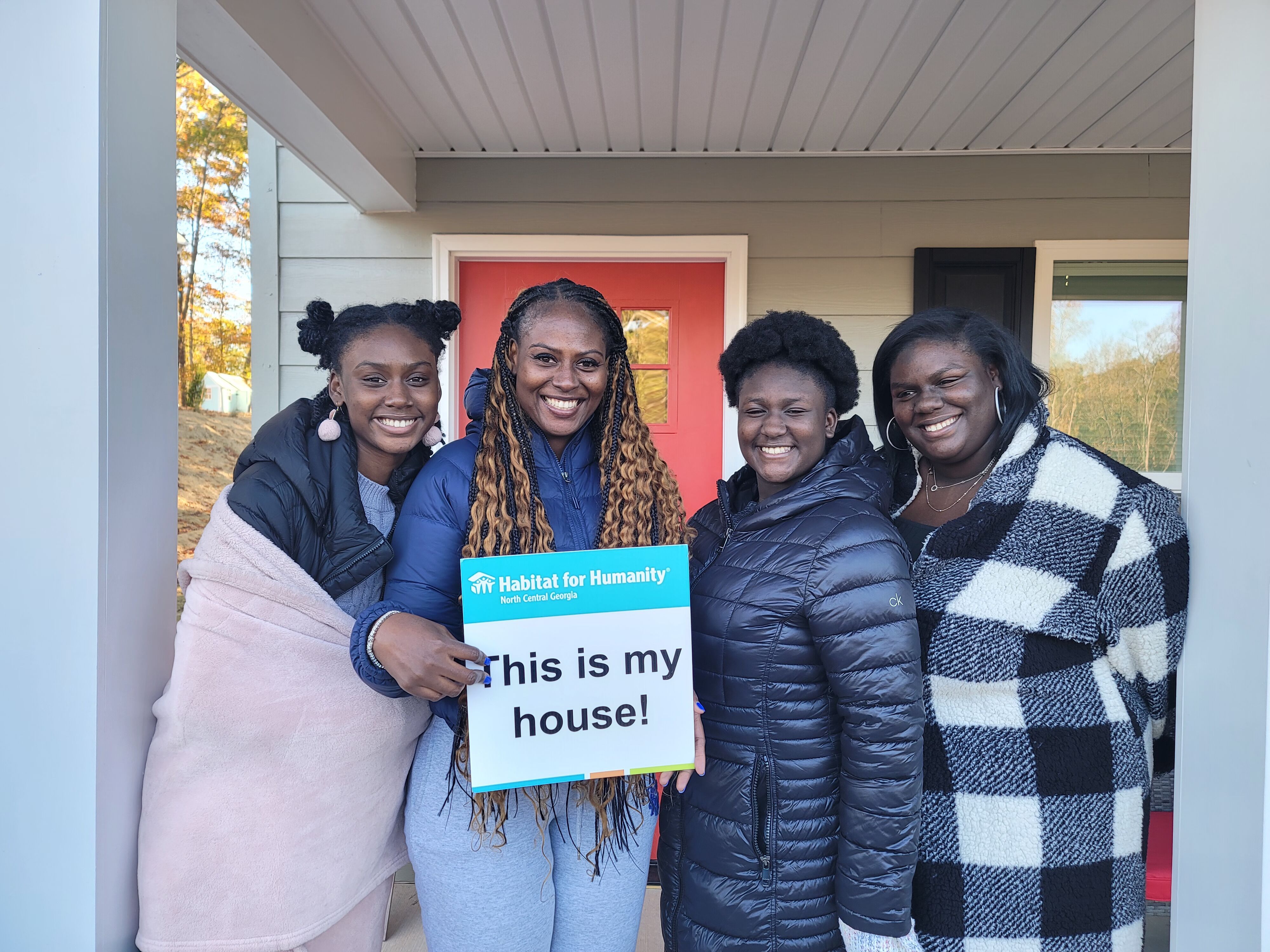 Women Build volunteers working together on a Habitat home